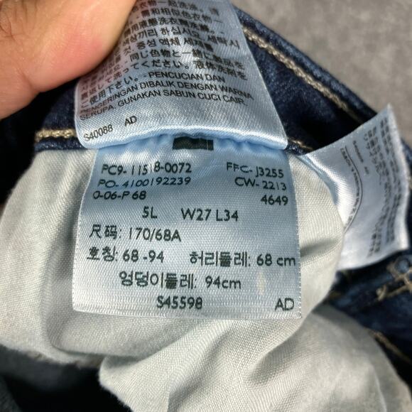 Levi's Perfectly Slim Jeans Womens W27 L34 Blue Bootcut Mid Rise Stretch Denim - Picture 8 of 11